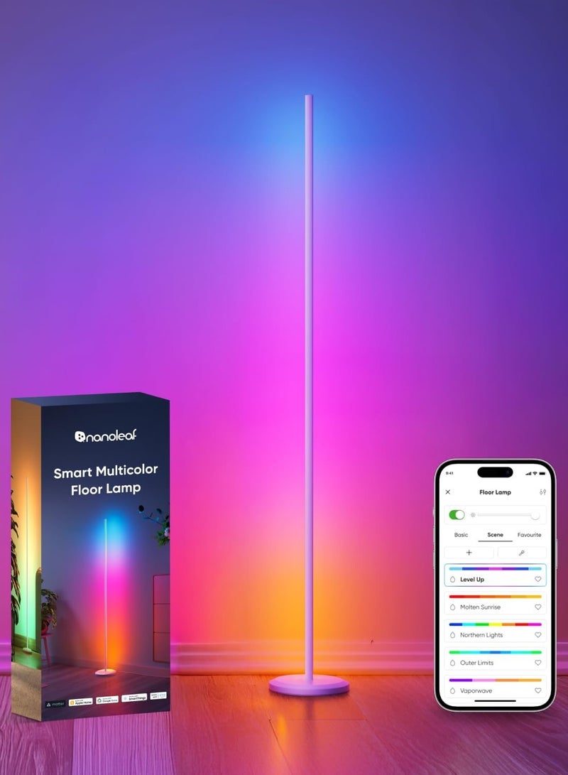 Nanoleaf طقم مصباح أرضي | مصباح LED ذكي متعدد الألوان، ضوء ساطع وحيوي، تحكم عبر تطبيق WiFi مع ميكروفون، 25,000 ساعة، مناسب للصالات، غرفة المعيشة، غرفة النوم، تناول الطعام، الدراسة، الاسترخاء - أبيض - Image 1